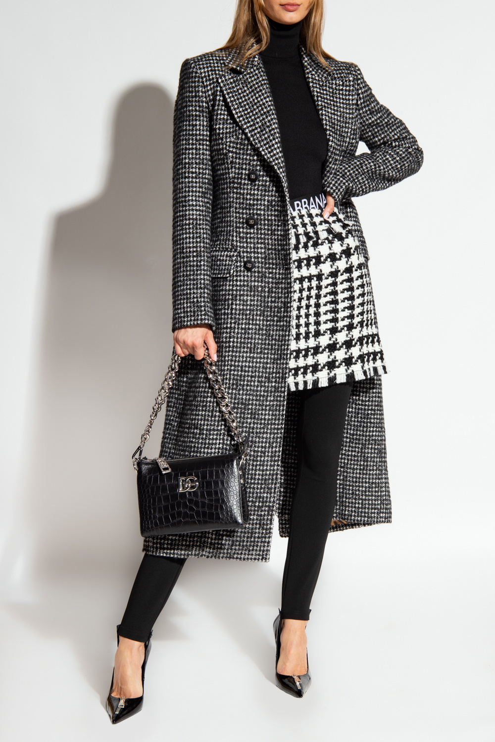 コート DOLCE&GABBANA HOUNDSTOOTH WOOL CHECKED COAT Dolce & Gabbana Houndstooth wool checked coat - Jackets